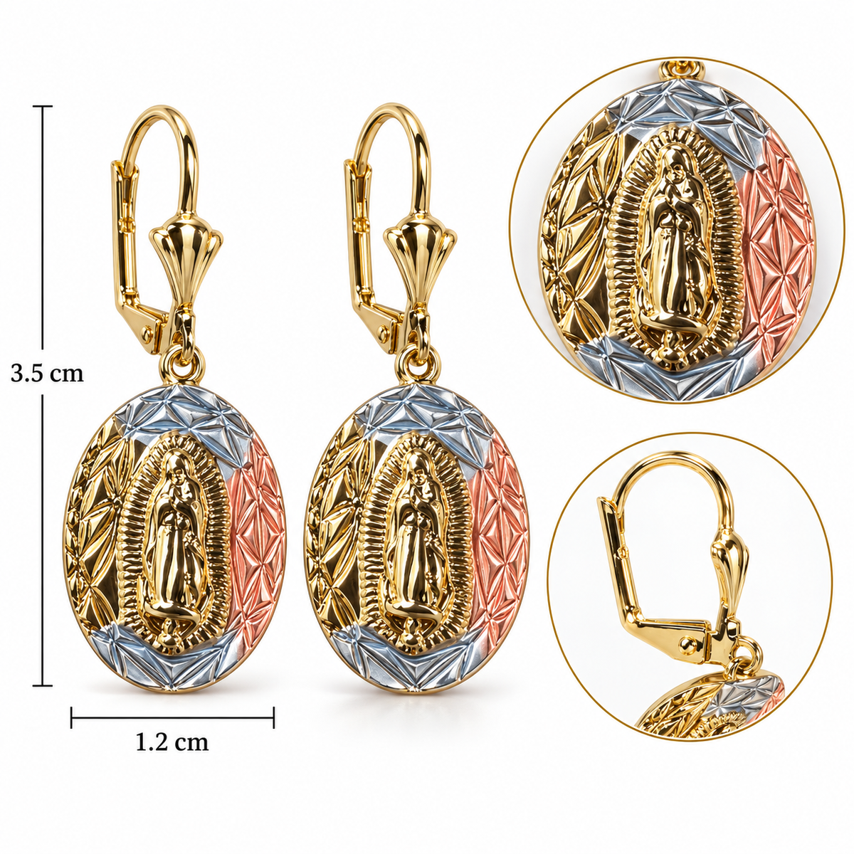E7474 Arracadas religiosas de cobre