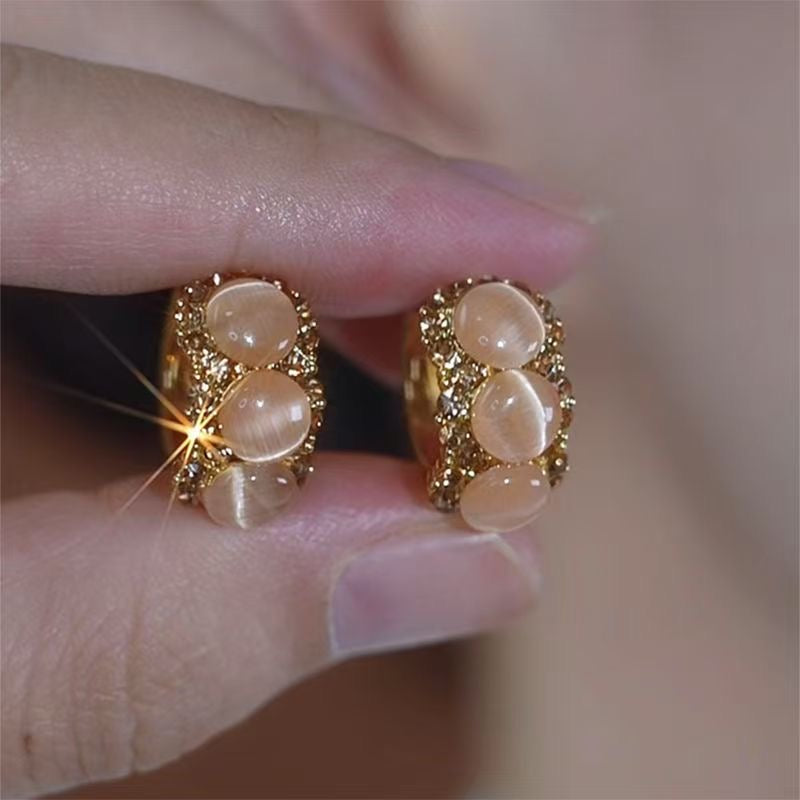 E2933 Arracada brillante cobre dorado 1.6cm
