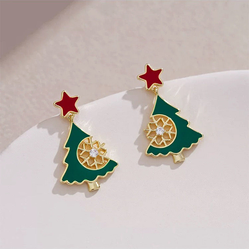 E4431 aretes árbol de navidad aleacion 2.5cm