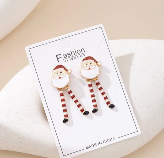 E4366 Aretes santa claus Navidad 5cm