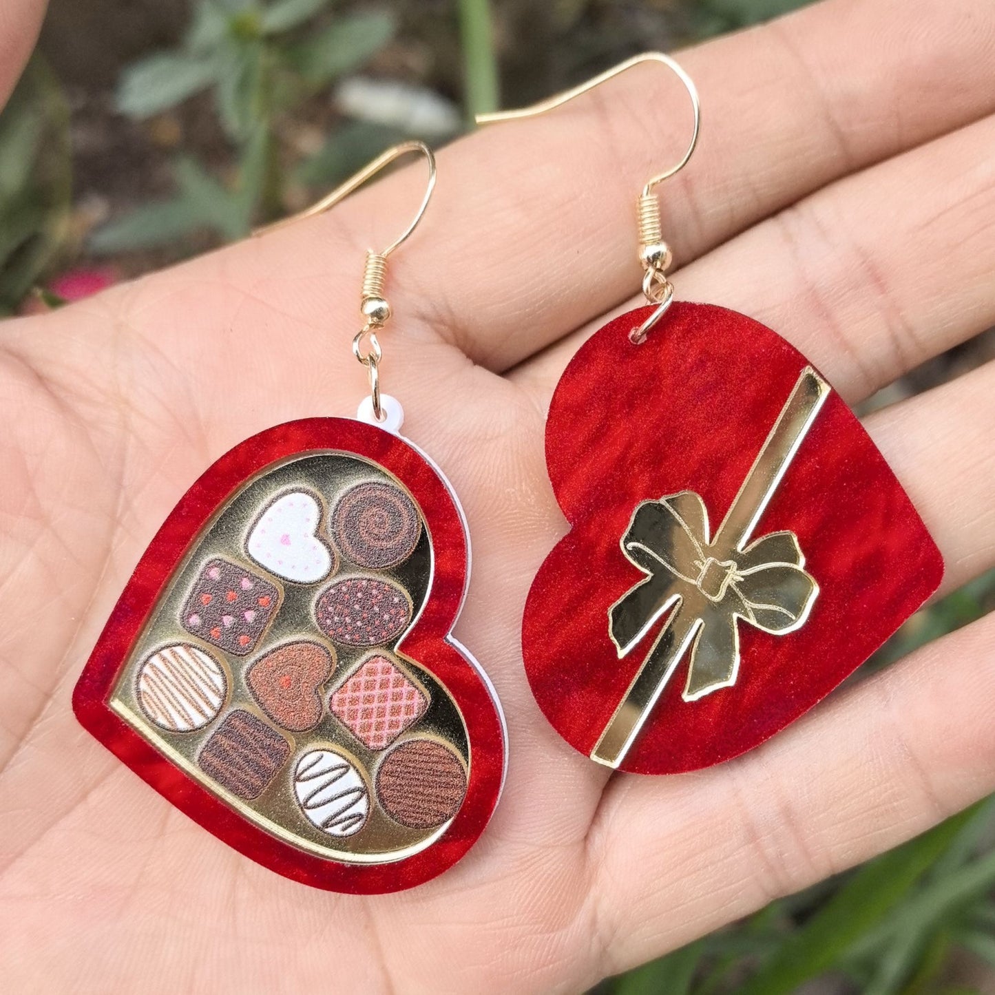 E5094 Aretes regalo san Valentín acrílico 5cm