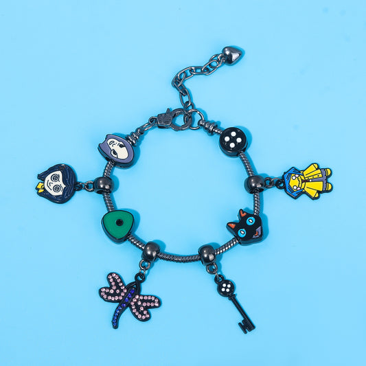 B323 Pulsera tipo Pandora coraline incluye dijes 23cm dijes 3cm aleacion