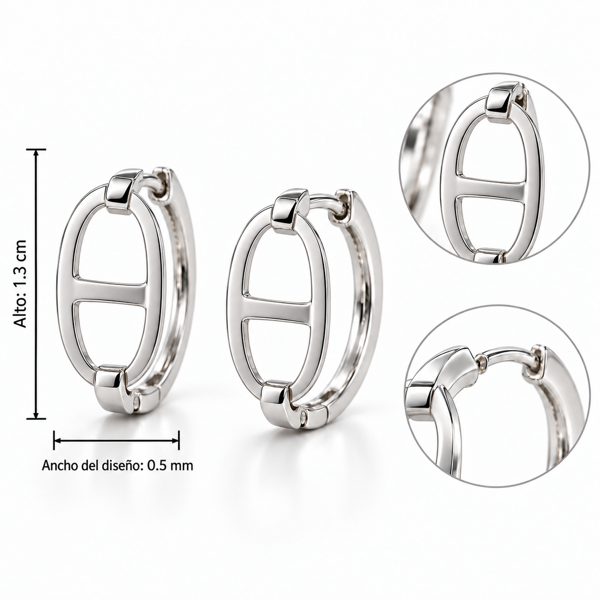 E7512P Aretes plateados cobre poste de plata