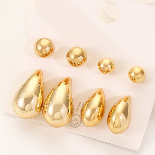 E5966 Conjunto de gotas doradas aleacion 4cm