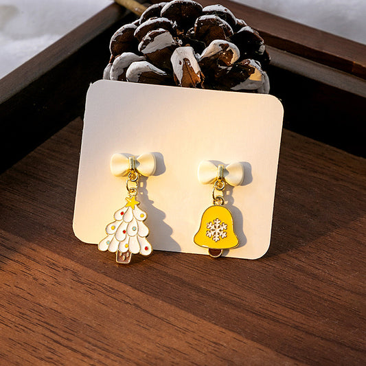 E4200 aretes árbol de Navidad esmaltado aleacion 3cm