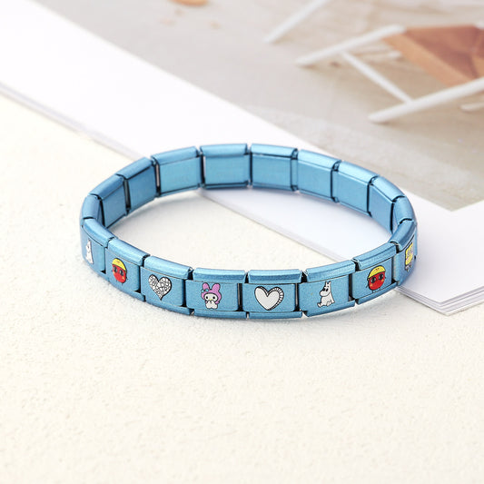 B502A  pulsera estilo italiana acero inoxidable 18cm
