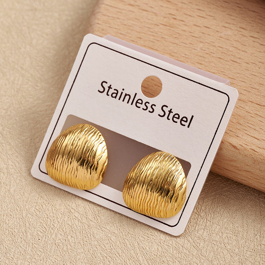 J604 Aretes círculo dorado acero inoxidable 2cm