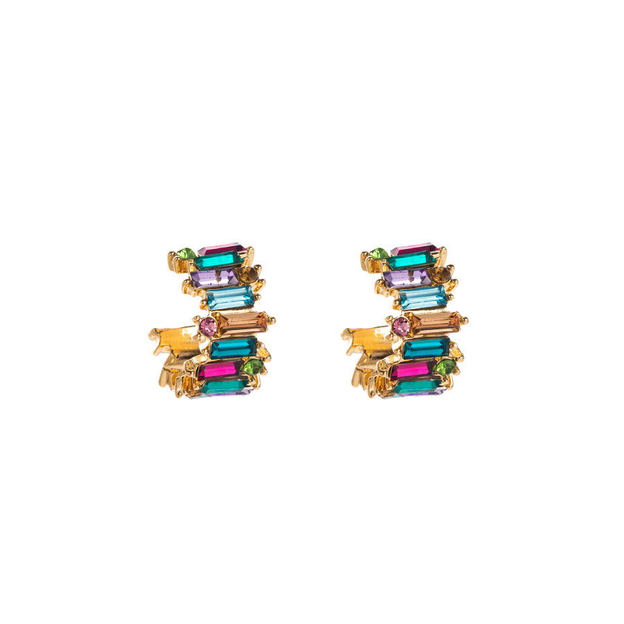 E3668 Arracada cristal colores aleacion 2cm