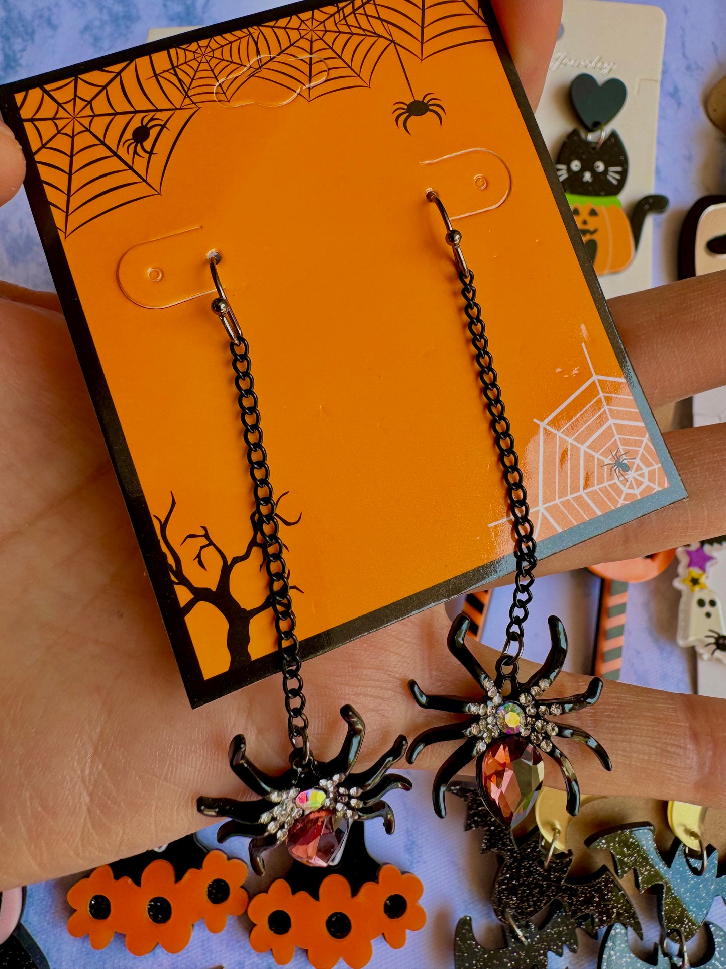 E380 Aretes Araña Halloween