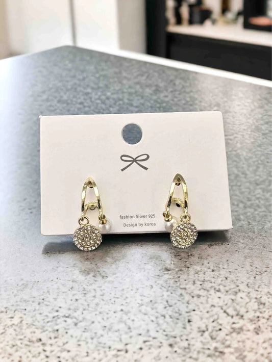 E1291 Aretes colgante zirconia poste de plata chicos