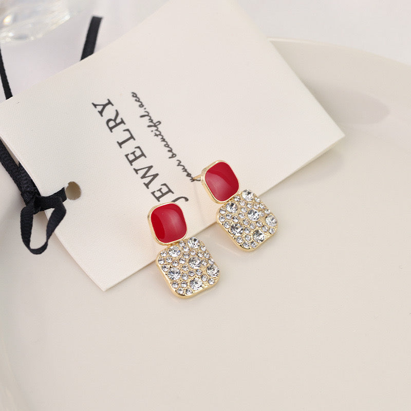 E7176 Aretes brillante fiesta elegante poste de plata