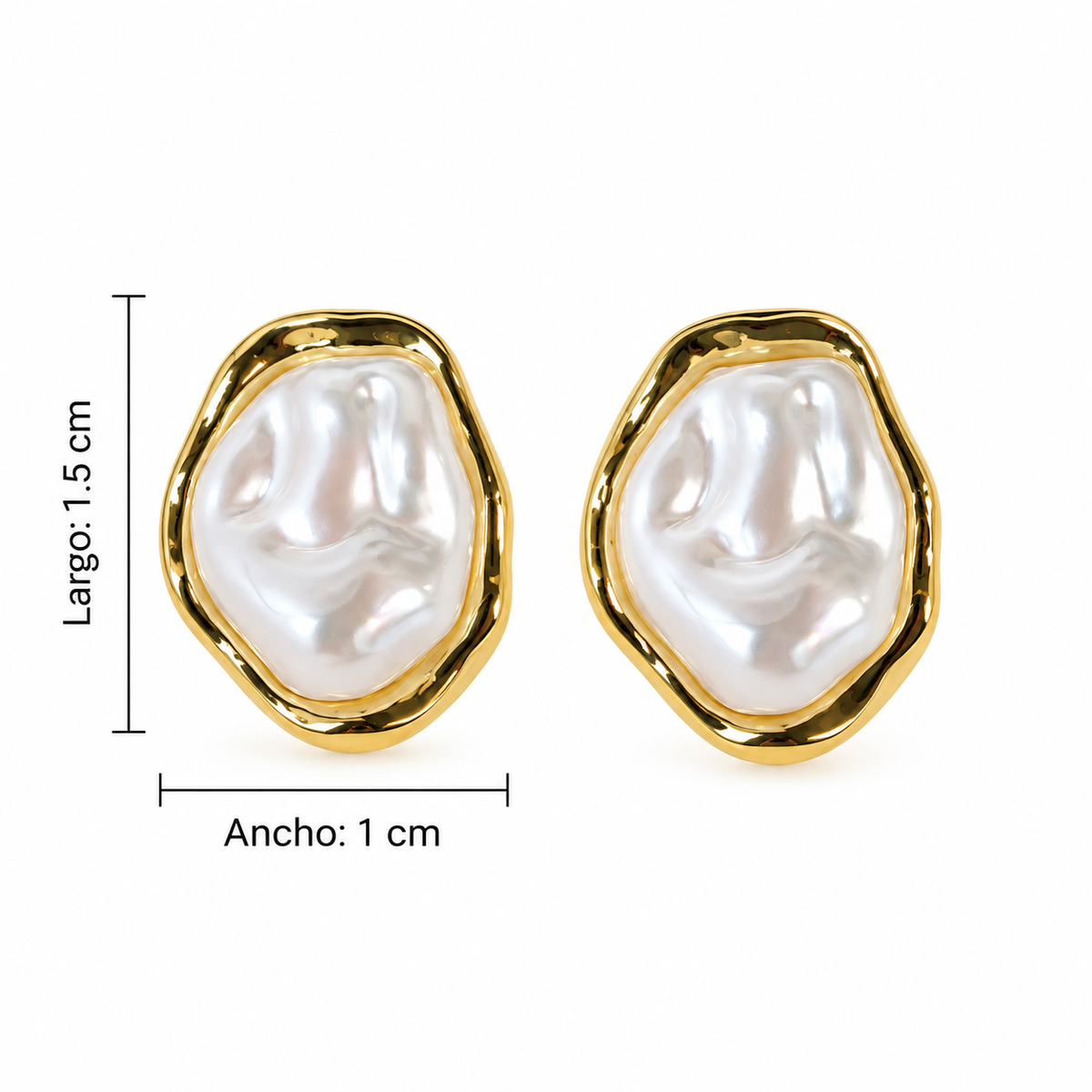 E7410 Aretes Perla irregular de aleacion