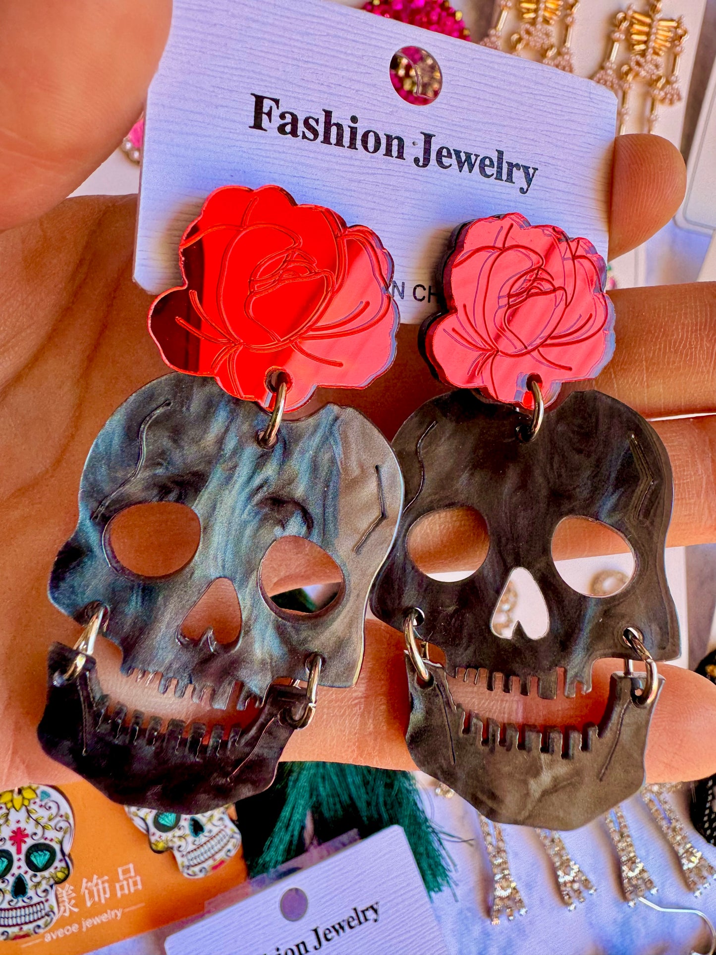 E519 Aretes Calavera Dia De Muertos Halloween