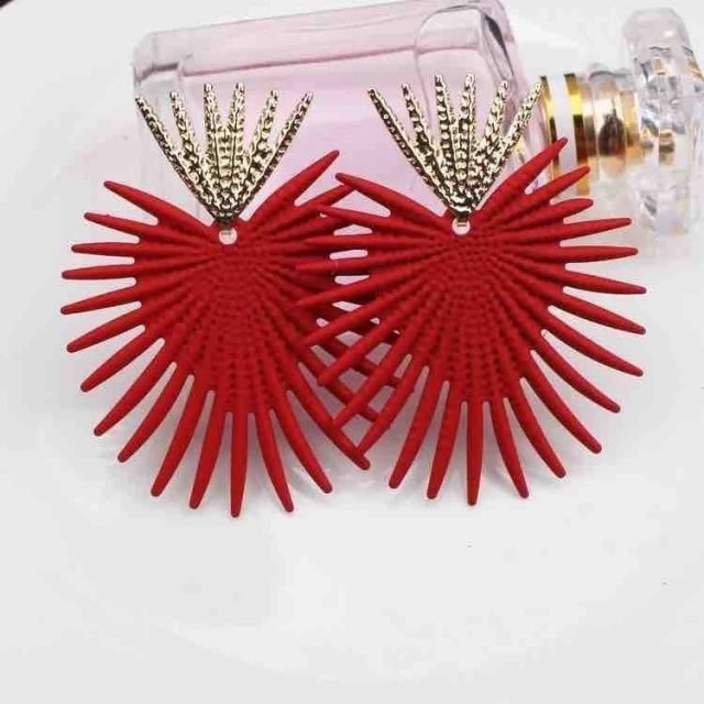 Aretes E231R Grandes Rojos Esmalte