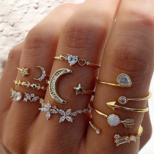 A205 Conjunto de anillos luna aleacion