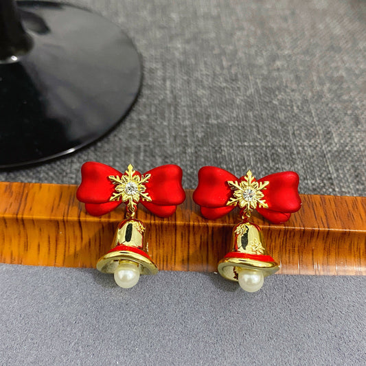 E4452 Aretes campanas de navidad aleacion 2.5cm
