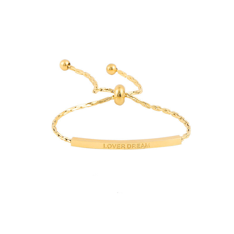 B551 pulsera dorada acero inoxidable ajustable