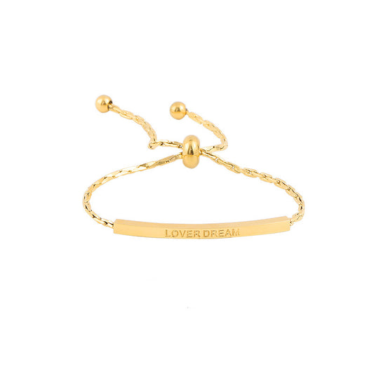 B551 pulsera dorada acero inoxidable ajustable