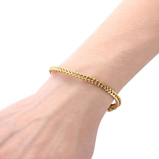 B327 Pulsera caballero acero de titanio cola de zorro 17cm grosor 2mm