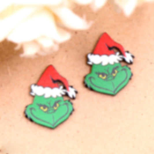 E3834 Aretes grinch Navidad alargaron 2cm