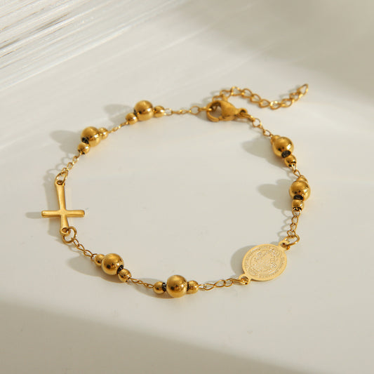 B526 pulsera virgen de Guadalupe acero inoxidable 19cm