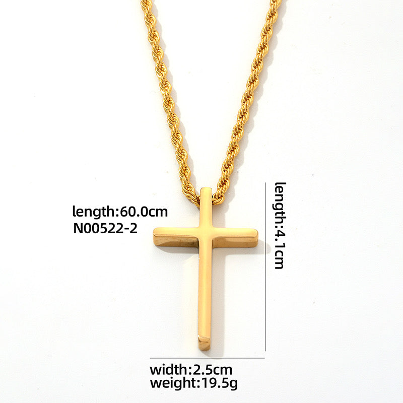 C473 Collar Cruz acero inoxidable unisex