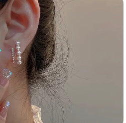 E4556 Aretes perlas aleacion 2cm