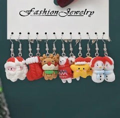 E4529 Conjunto de aretes de Navidad aleacion 2.5cm