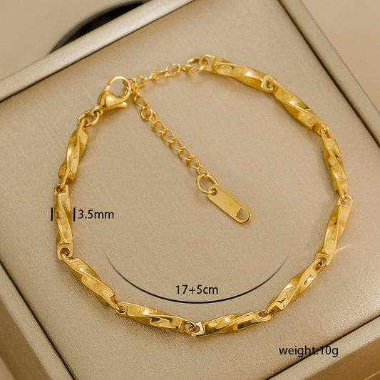 B399 Pulsera dorada acero inoxidable 22cm