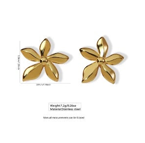 E2505 Aretes flor acero inoxidable 3cm
