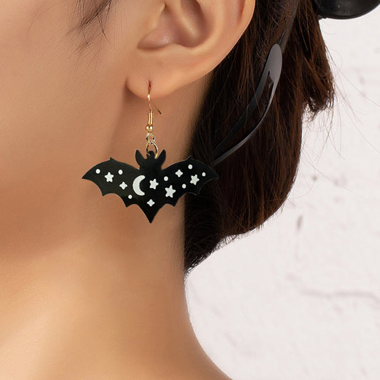 E4063 Aretes murciélago Halloween acrilico 5cm