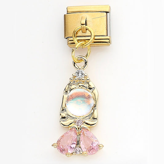 B429 Dije encanto italiano princesa rosa 1cm