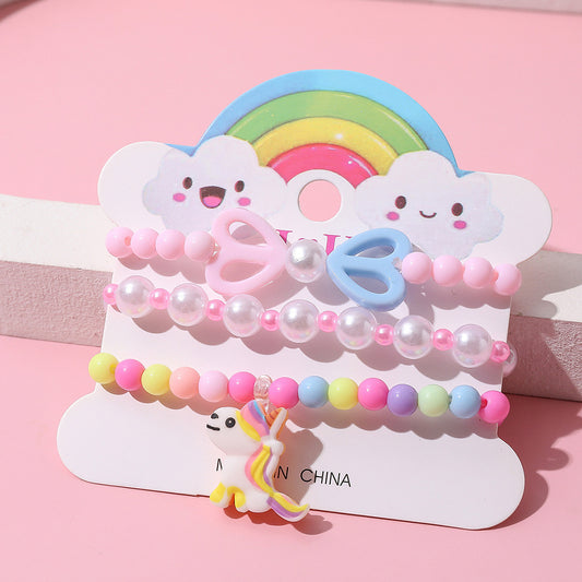 B238U Conjunto pulseras para niña elasticas