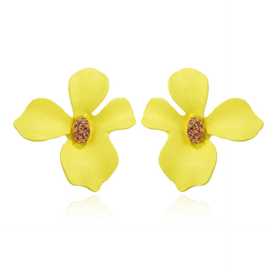 E3323 Aretes flor esmalte aleacion 2.5cm