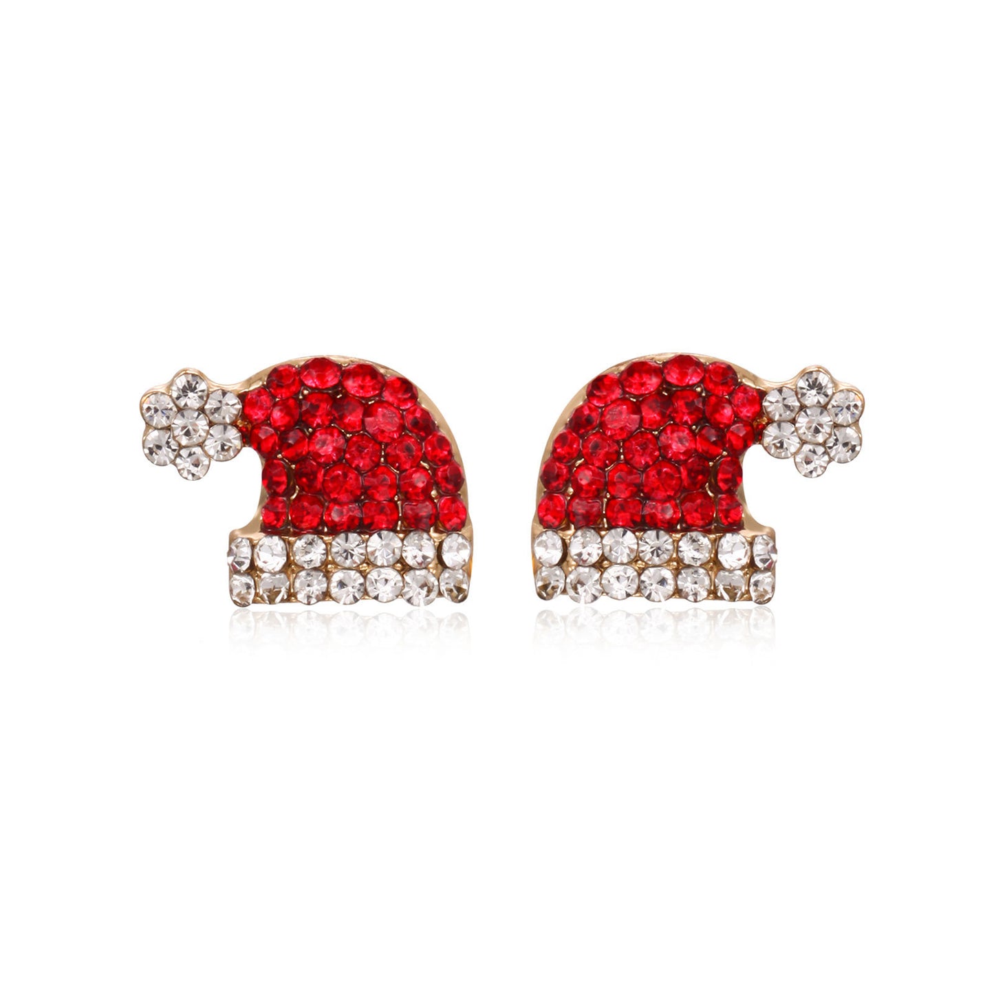 E4347 Aretes gorro de Navidad aleacion 1cm