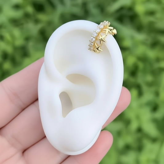 E4587 Aretes ear cuff dorado cobre 1cm