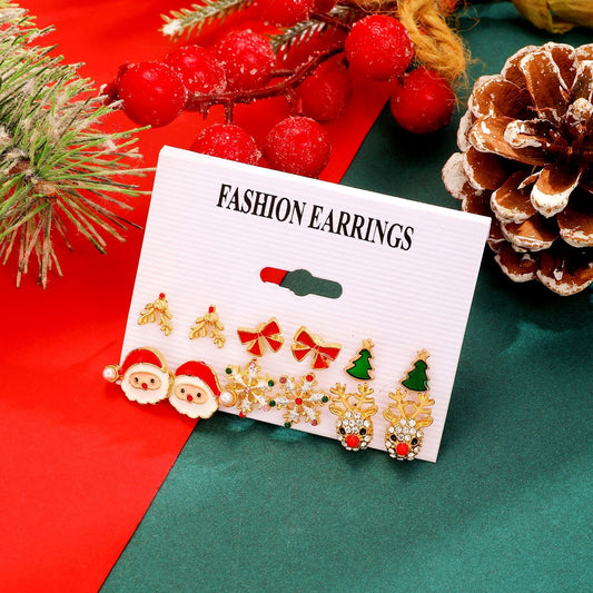 E4362 Conjunto de aretes de Navidad aleacion 1.5cm