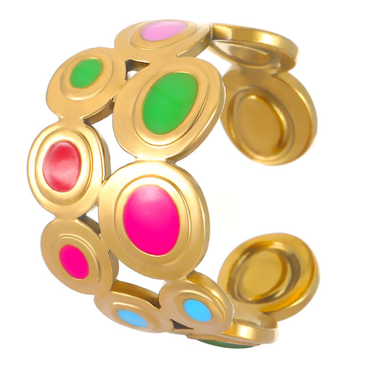 A176C Anillo Acero inoxidable abierto colorido
