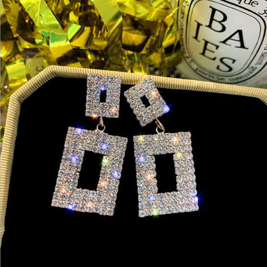 E3311D Aretes brillantes fiesta aleacion 4cm