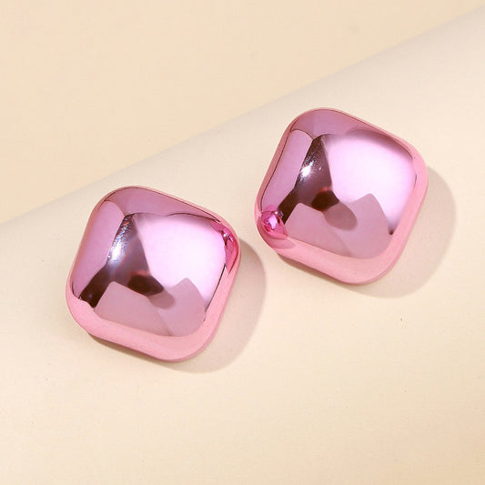 E3274 Aretes acrílico rosa metalizado 3cm
