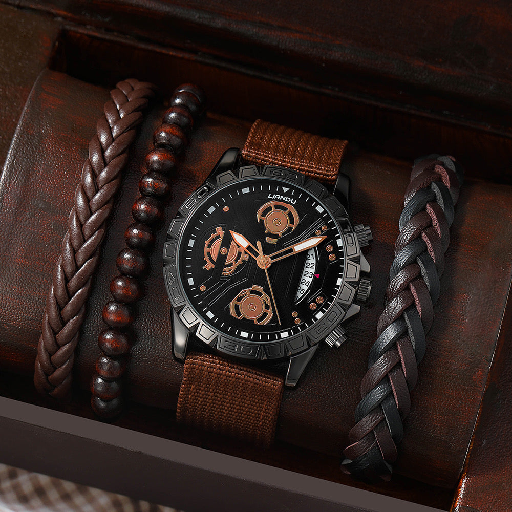 R138 Conjunto Reloj y pulsera para hombre