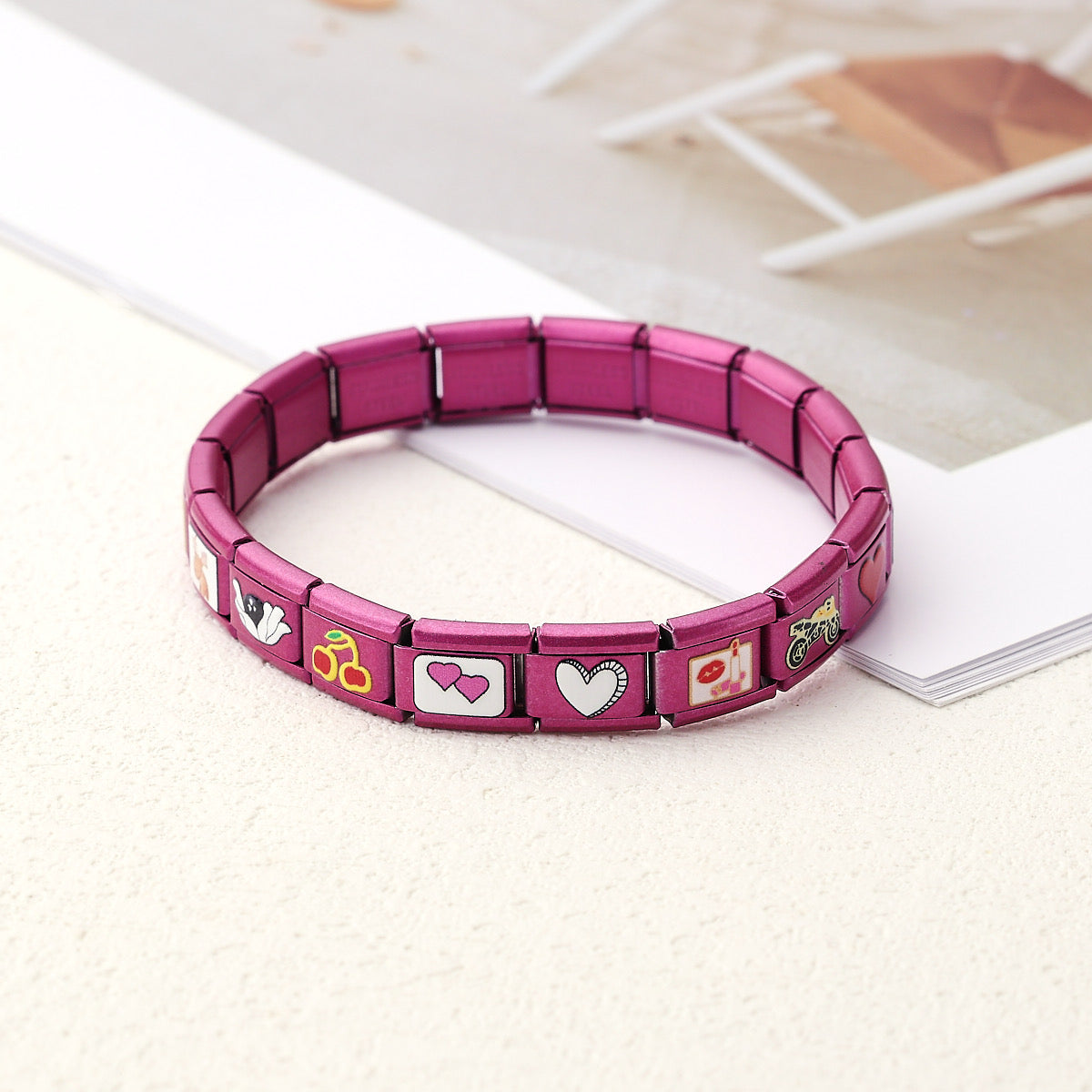 B502F pulsera estilo italiana acero inoxidable 18cm