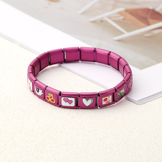 B502F pulsera estilo italiana acero inoxidable 18cm