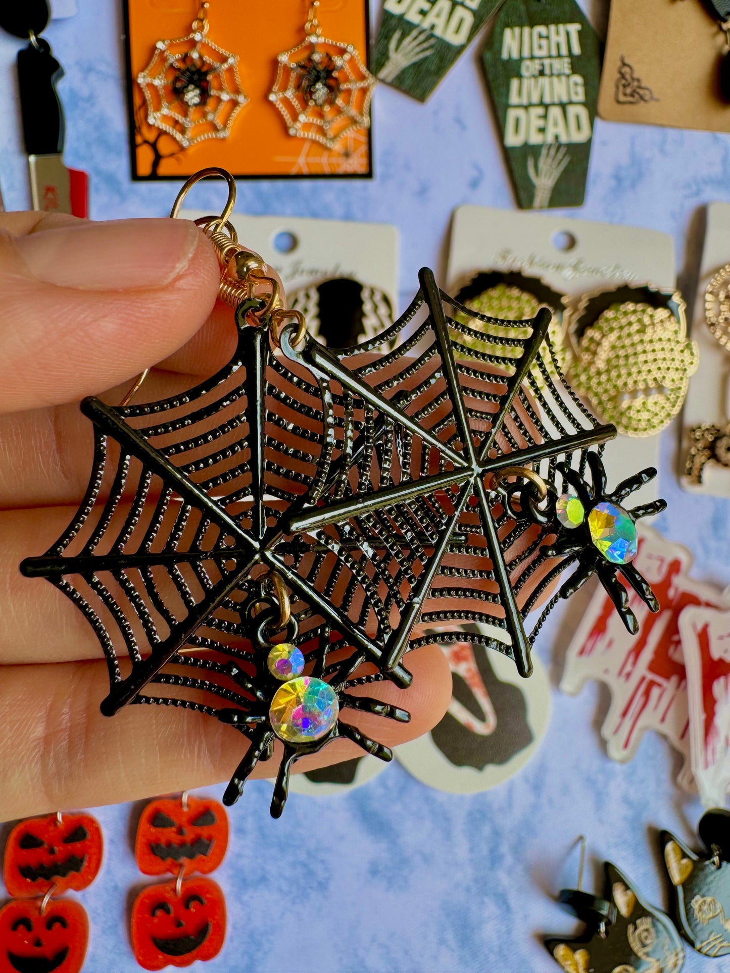 E409 Aretes Araña Halloween