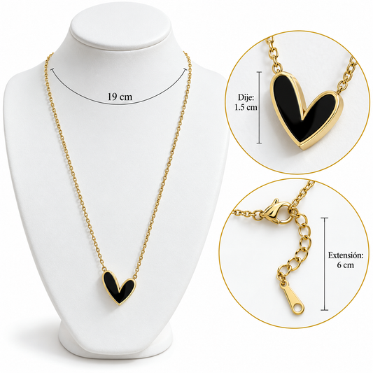 C063 Collar corazon irregular de acero inoxidable 304
