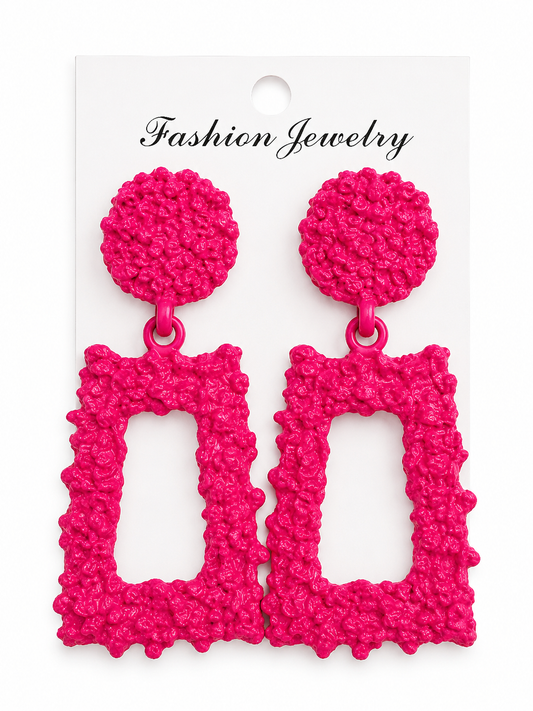 013 Aretes maxi rosas aleacion esmaltado