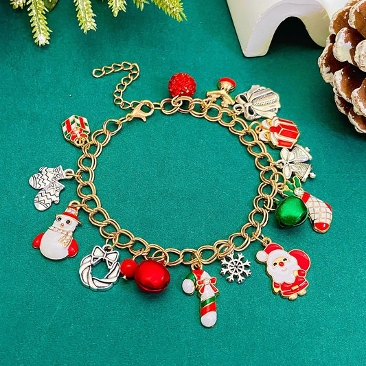 B647 Pulsera navideña cuencas aleacion 19cm
