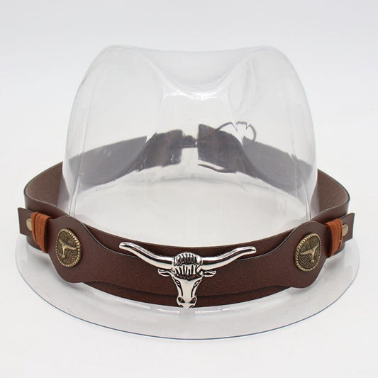 CR75 Cinturon sombrero para caballero cuero sintetico 108cm
