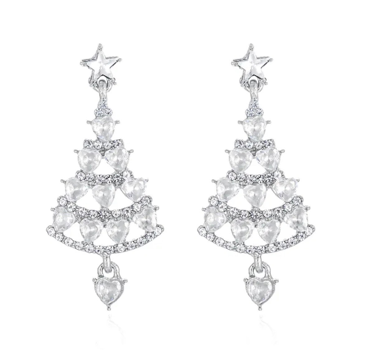 E4454 Aretes arbol de navidad aleacion 3.5cm