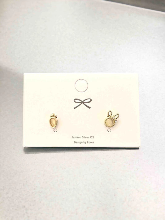 E1302 Aretes conejo zanahoria poste de plata minis